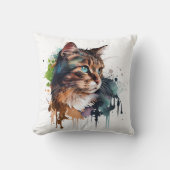 水彩猫絵画ズ クッション (正面)