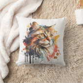 水彩猫絵画ズ クッション (ブランケット)
