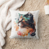 水彩猫絵画ズ クッション (ブランケット)