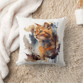 水彩猫絵画ズ クッション (ブランケット)