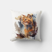 水彩猫絵画ズ クッション (正面)
