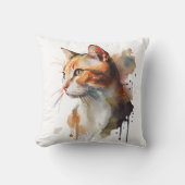 水彩猫絵画装飾用クッション クッション (正面)