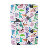 水彩猫風呂マット バスマット (正面縦)