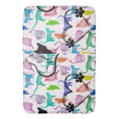 水彩猫風呂マット バスマット (正面縦)