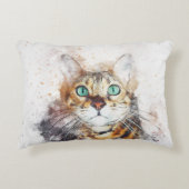 水彩猫 アクセントクッション (正面)