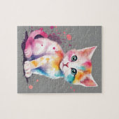 水彩猫 ジグソーパズル (横)