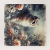 水彩猫&フローラ- A母ラブ ジグソーパズル (横)