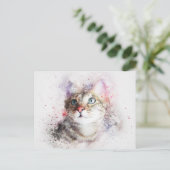 水彩猫 ポストカード (スタンド正面)