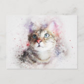 水彩猫 ポストカード (正面)