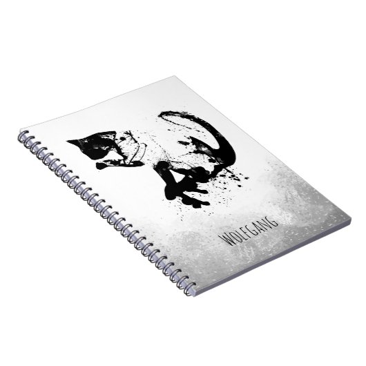 水彩猫・黒猫・ミニマル黒白 ノートブック (右側)