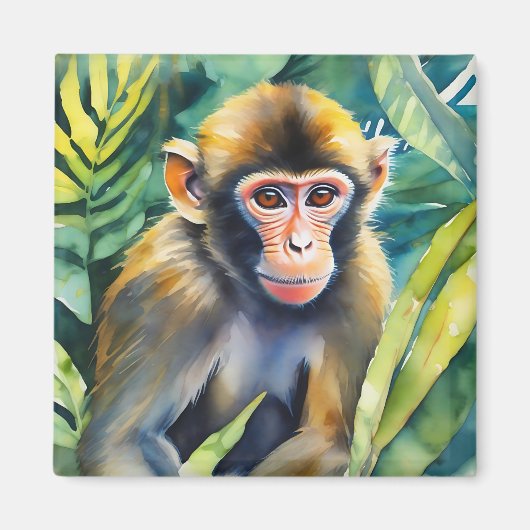 水彩猿動物 マグネット (正面)