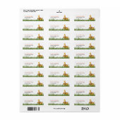 水彩獅子とキリン ラベル (フルシート)