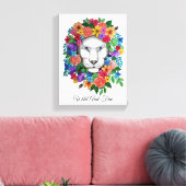 水彩獅子と虹の花 キャンバスプリント (インサイチュ (リビング))