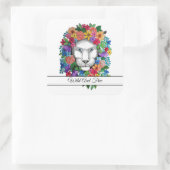 水彩獅子と虹の花 スクエアシール (バッグ)