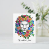 水彩獅子と虹の花 ポストカード (スタンド正面)