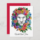 水彩獅子と虹の花 ポストカード (正面/裏面)