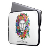 水彩獅子と虹の花 ラップトップスリーブ (正面左)