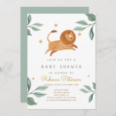 水彩獅子の赤ちゃんシャワー シーズンカード (正面/裏面)