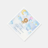 水彩獅子ジャングル動物男の赤ちゃんシャワー スタンダードカクテルナプキン (角)