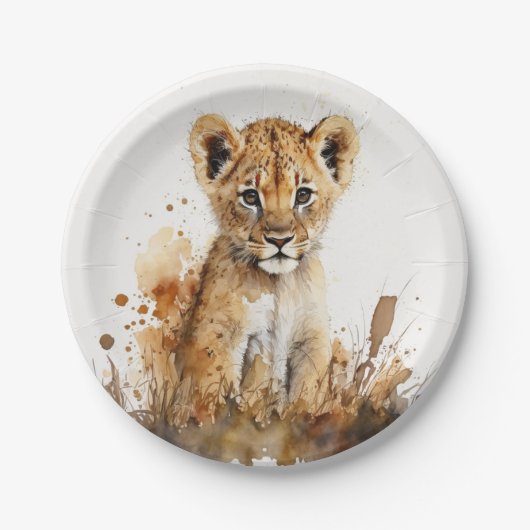 水彩獅子王のパーティー紙プレート ペーパープレート (正面)