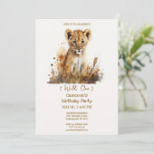 水彩獅子王のワイルドワン誕生日 招待状 (スタンド正面)