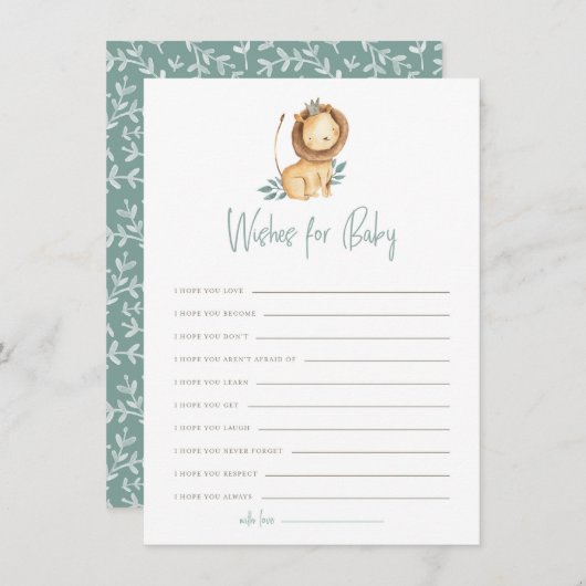 水彩獅子王の願いベビーカード エンクロージャーカード (正面/裏面)