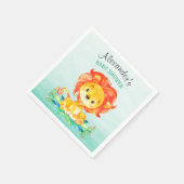 水彩獅子赤ちゃんシャワー スタンダードカクテルナプキン (角)