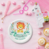水彩獅子赤ちゃんシャワー ペーパープレート (パーティー)