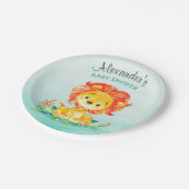 水彩獅子赤ちゃんシャワー ペーパープレート (アングル)