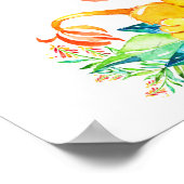 水彩獅子赤ちゃんシャワー ポスター (角)