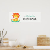 水彩獅子赤ちゃんシャワー ポスター (キッチン)