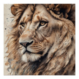 水彩獅子No 6 ポスター