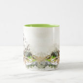 水彩王狐酒コーヒーおもしろいカップ2マグ ツートーンマグカップ (中央)