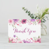 水彩玫瑰花卉绿植感谢卡 サンキューカード (スタンド正面)