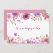 水彩玫瑰 あなたのメッセージ サンキューカード (正面/裏面)