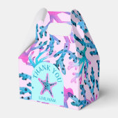 水彩珊瑚とヒトデのピンク&ターコイズ フェイバーボックス (裏面サイド)