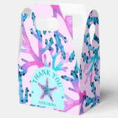 水彩珊瑚とヒトデのピンク&ターコイズ フェイバーボックス (オープン)