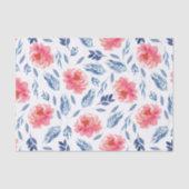 水彩珊瑚と海軍花模様 薄葉紙 (正面)