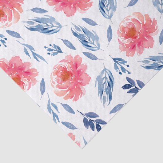 水彩珊瑚と海軍花模様 薄葉紙 (詳細)