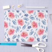 水彩珊瑚と海軍花模様 薄葉紙 (クラフト)