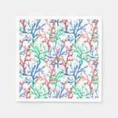 水彩珊瑚模様 スタンダードカクテルナプキン (正面)
