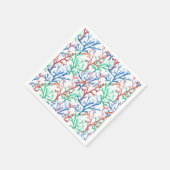 水彩珊瑚模様 スタンダードカクテルナプキン (角)