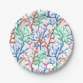 水彩珊瑚模様 ペーパープレート (正面)