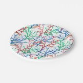 水彩珊瑚模様 ペーパープレート (アングル)