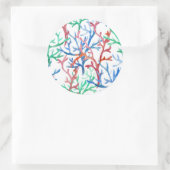 水彩珊瑚模様 ラウンドシール (バッグ)