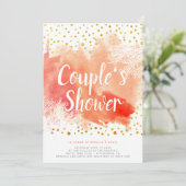 水彩珊瑚礁のカップル結婚のシャワー 招待状 (スタンド正面)