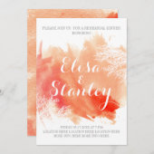 水彩珊瑚礁のリハ結婚ーサルディナー 招待状 (正面/裏面)