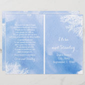 水彩珊瑚礁アクアマリン結婚式プログラム (正面/裏面)