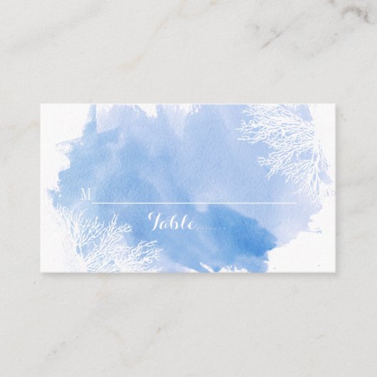 水彩珊瑚礁ブルー座席表 プレイスカード (正面)