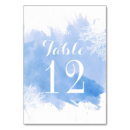 水彩珊瑚礁ブルー結婚のテーブル番号 テーブルナンバー